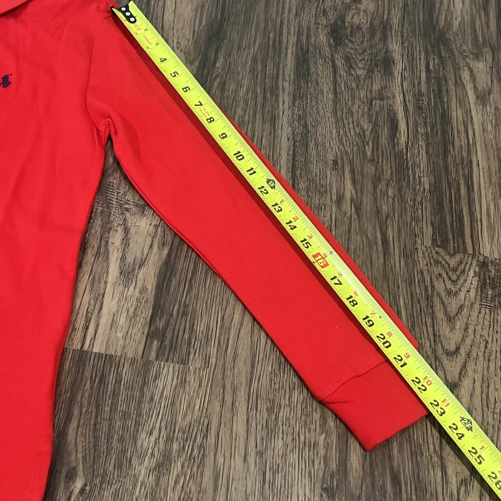Polo Ralph Lauren Kids Long Sleeve Classic Red Mesh Polo Shirt Size L (14-16)